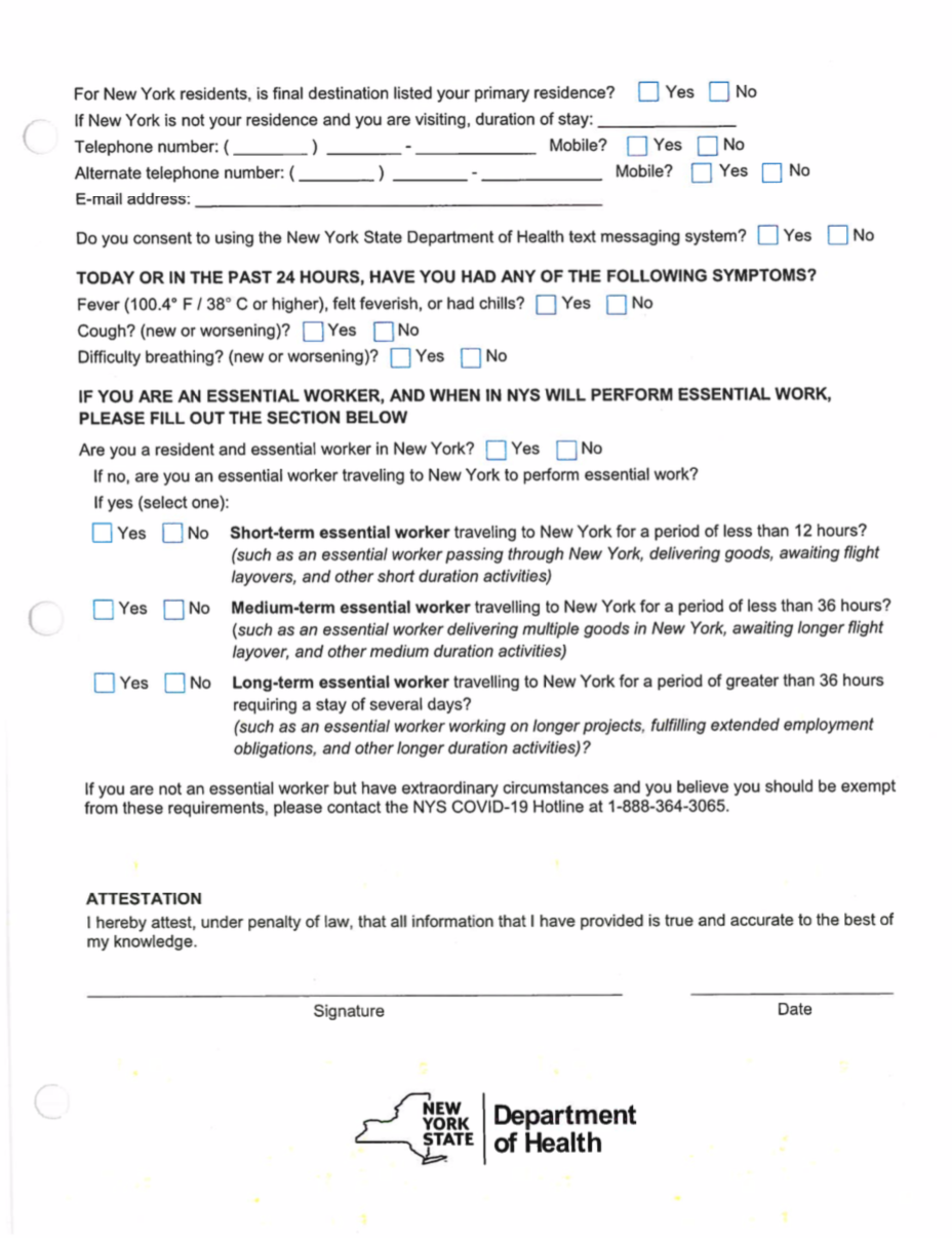 How Is Nys Travel Tracking Visitors From Problem Covid 19 States