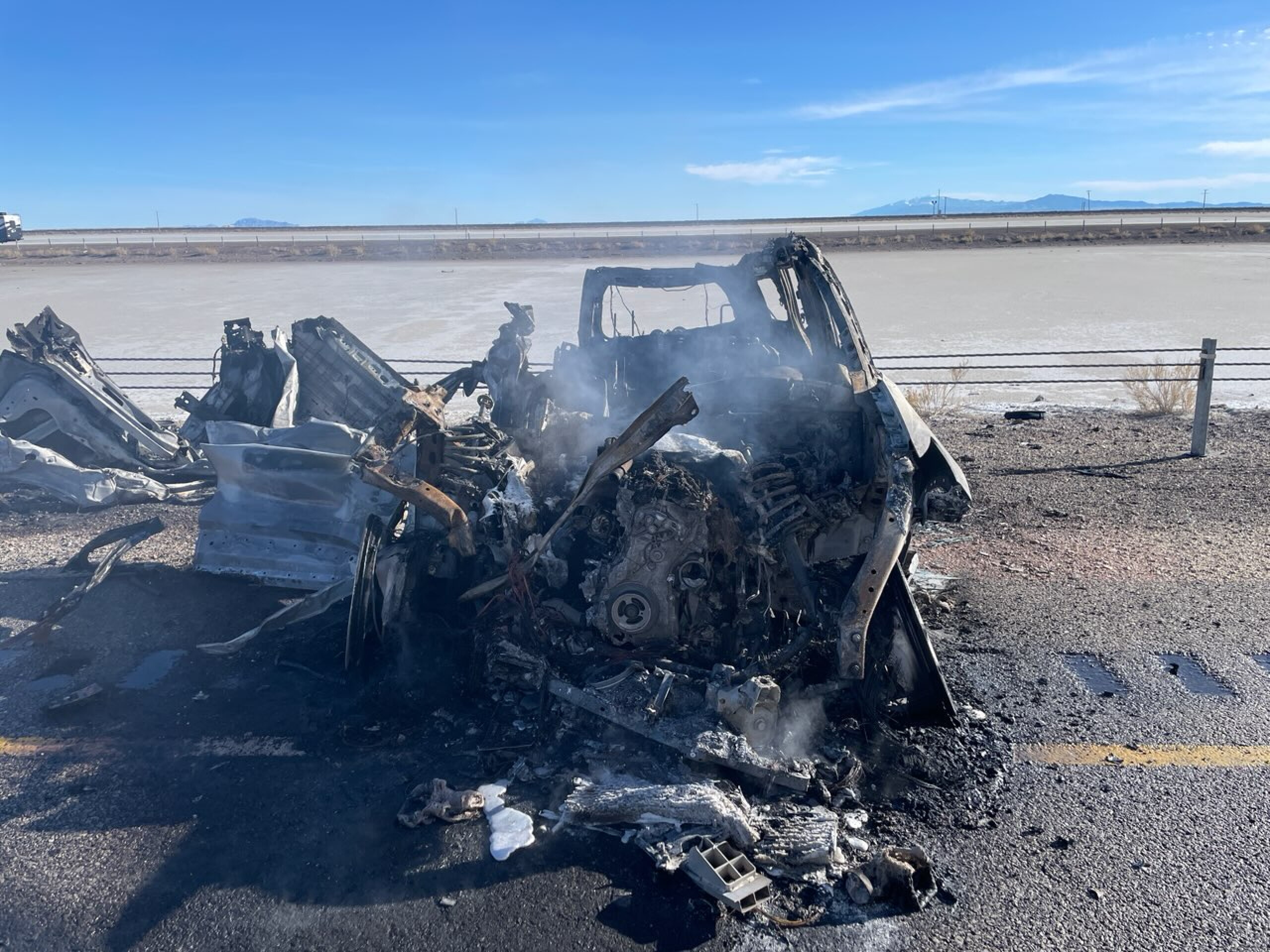 Driver flown to hospital after fiery crash between SUV, semi