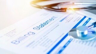 Health,Care,Billing,Statement,With,Stethoscope,,Bottle,Of,Medicine,For