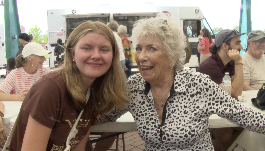 Nora Sullivan with her grandmother pictured on the right