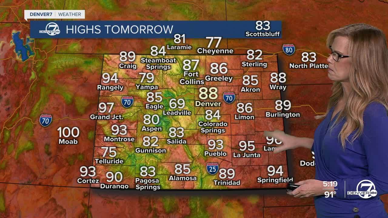 Highs on Sunday