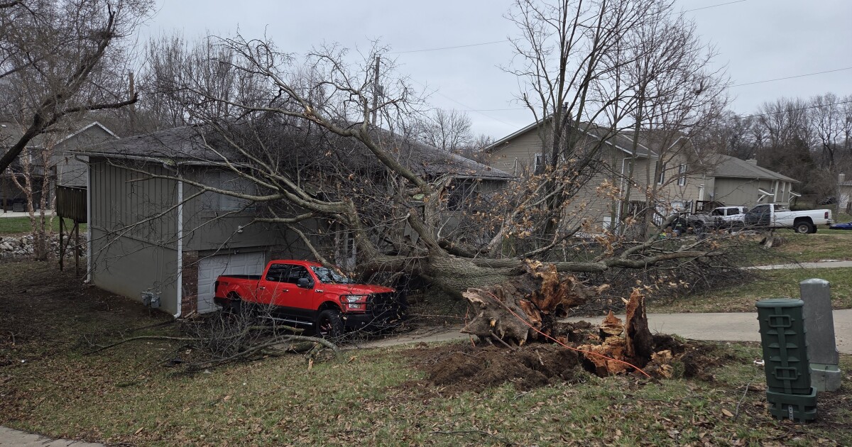 Storms late Friday night into early Saturday morning caused damage across the Kansas City area