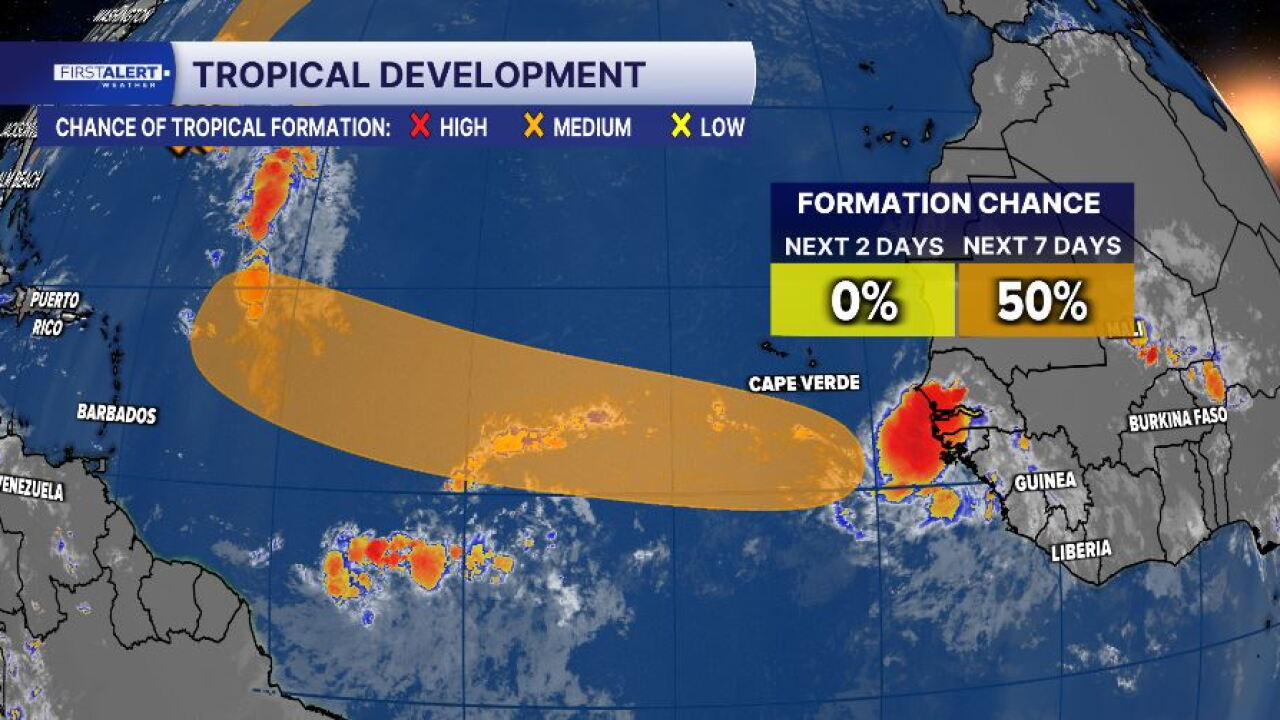 Wave emerging off Africa 