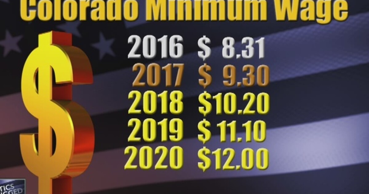 Colorado minimum wage raised to 9.30 in 2017