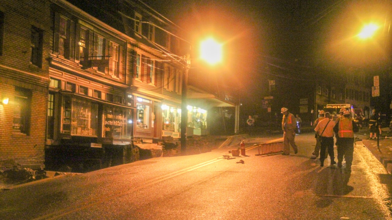 Ellicott City main street post flood 