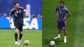 Spain's Lamine Yamal, Argentina's Lionel Messi