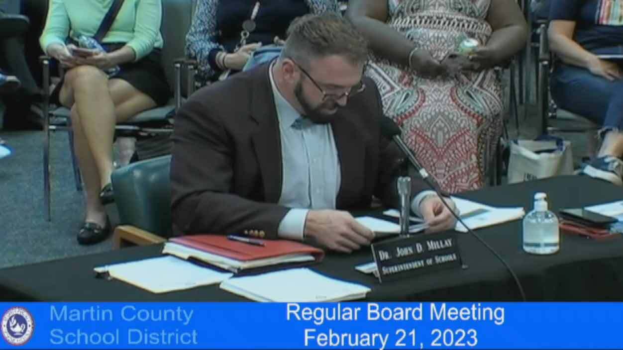 Dr. John Millay stunned the Martin County School Board when he announced on Feb. 21, 2023, that he is resigning effective June 30.