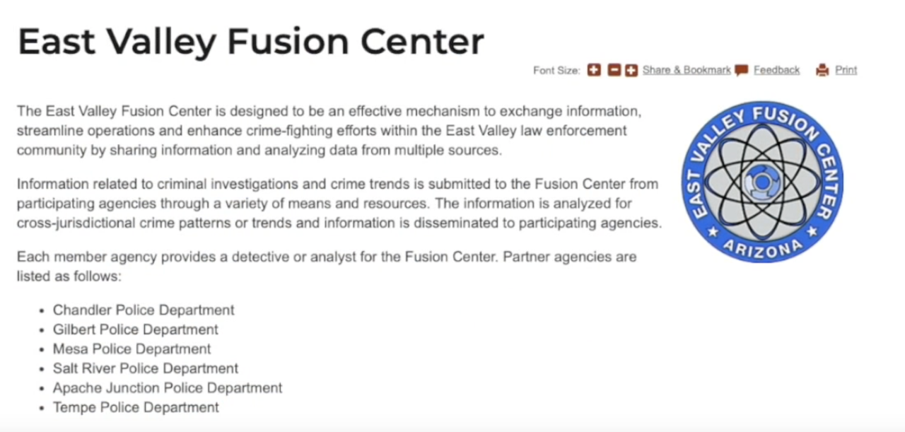 East Valley fusion center