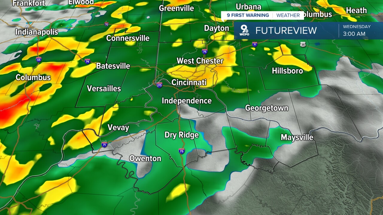 Tuesday night rainfall