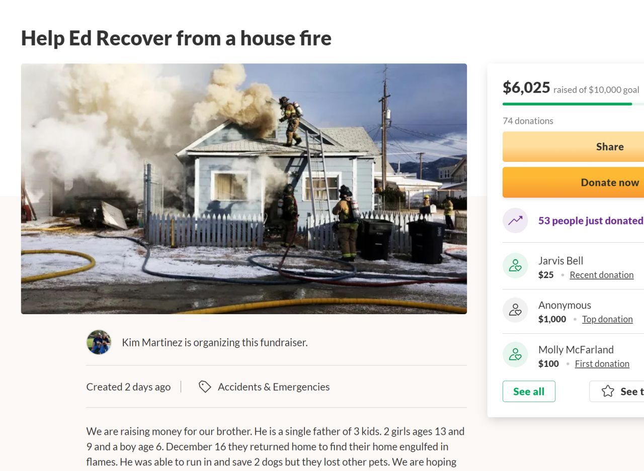Butte house fire - GoFundMe