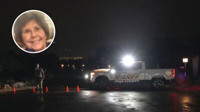 An image of Nancy Guthrie and the scene authorities are investigating in connection with her disappearance. 