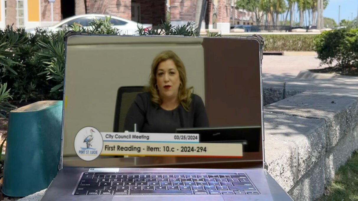 Vice Mayor Jolien Caraballo discusses the concerns she has about the project during a city council meeting held March 25, 2024.