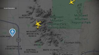 Flight radar shows two planes on the same flight path.