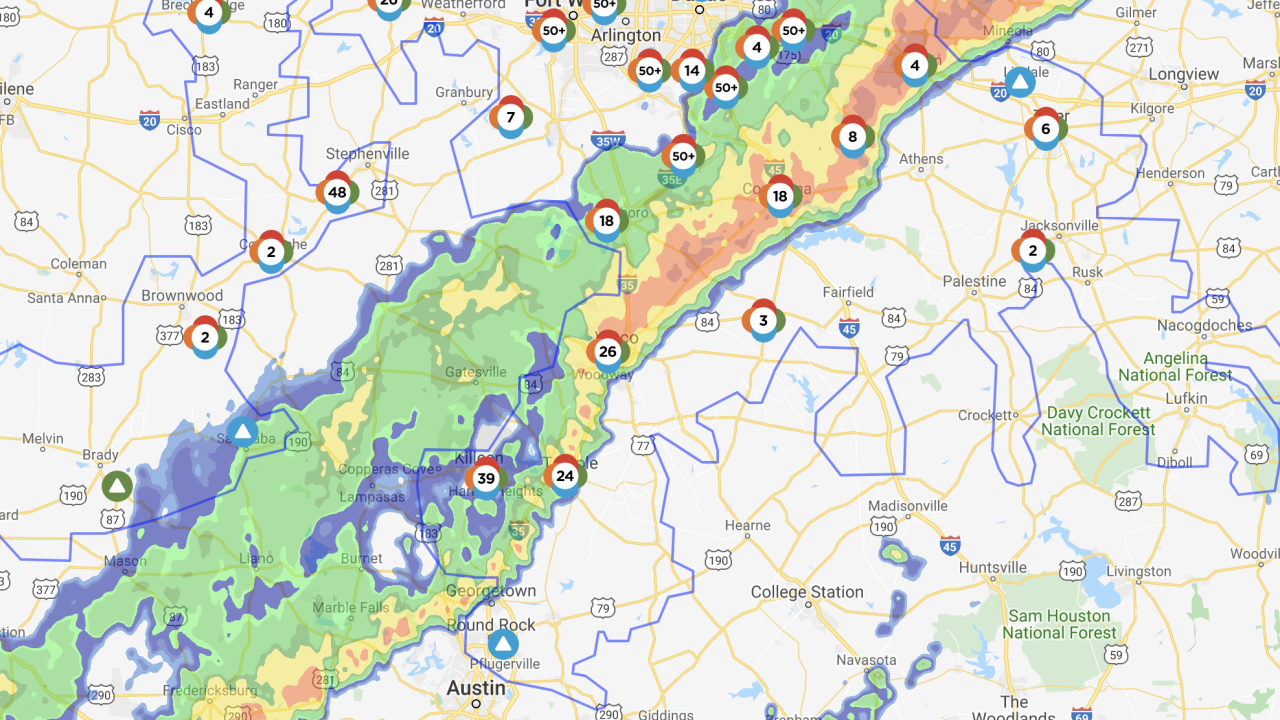 Thousands Of Central Texans Lose Power During Severe Storm