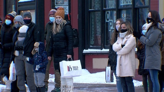 Wearing masks in downtown Breckenridge