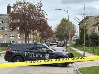 The scene of a shooting and attempted vehicle theft near N. 12th Street and W. Wisconsin Avenue around 4:50 p.m. on Wednesday, April 29, 2026.