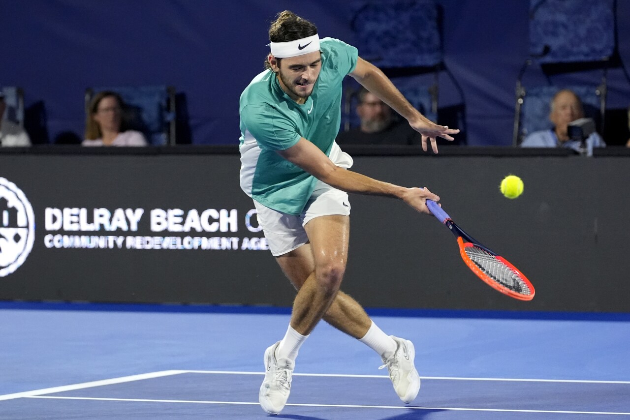 Taylor Fritz in Delray Beach Open semifinal match, Feb. 17, 2024