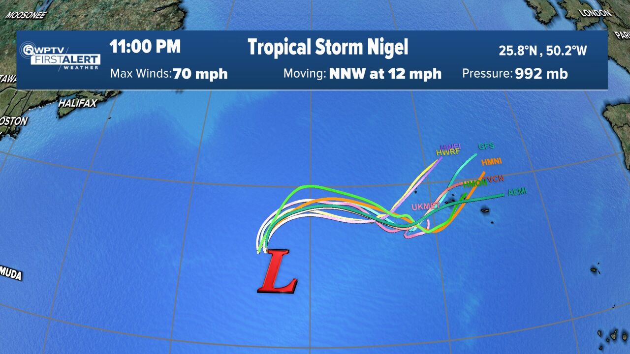 Tropical Storm Nigel computer models at 11 p.m. Sept. 13, 2023.jpg