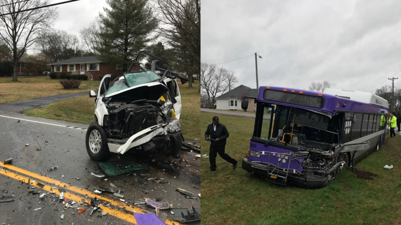 SUV driver killed in head-on crash with WeGo bus