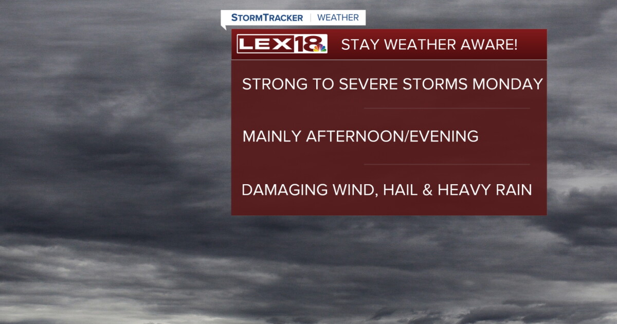 Strong to Severe Storms Monday