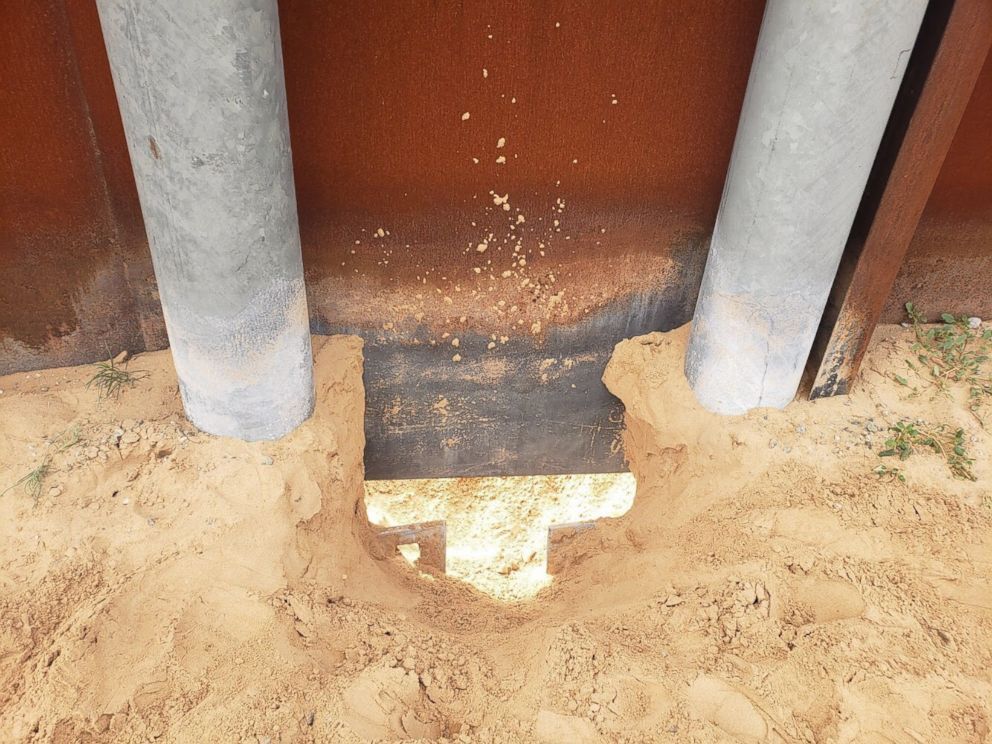 A tunnel under the border wall near San Luis, Arizona.