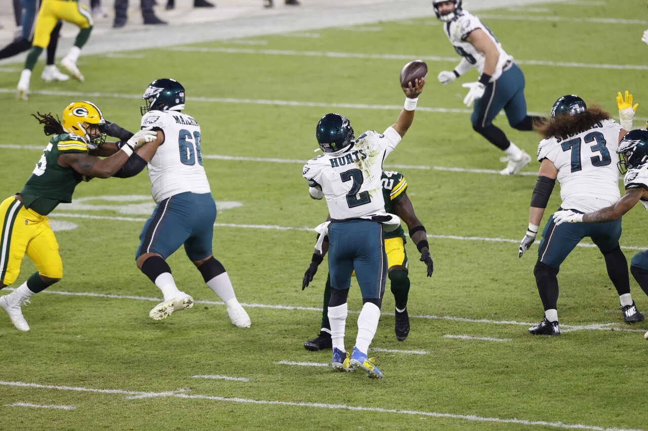 Philadelphia Eagles QB Jalen Hurts vs. Green Bay Packers, Dec. 6, 2020
