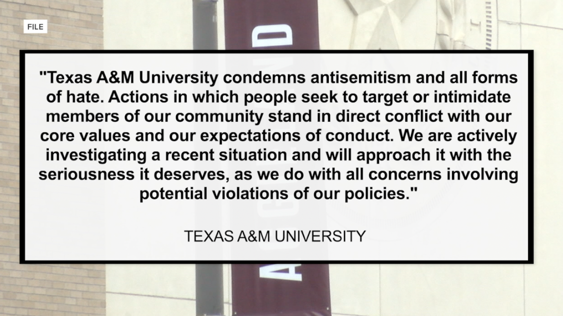 Texas A&M investigates viral antisemitism video