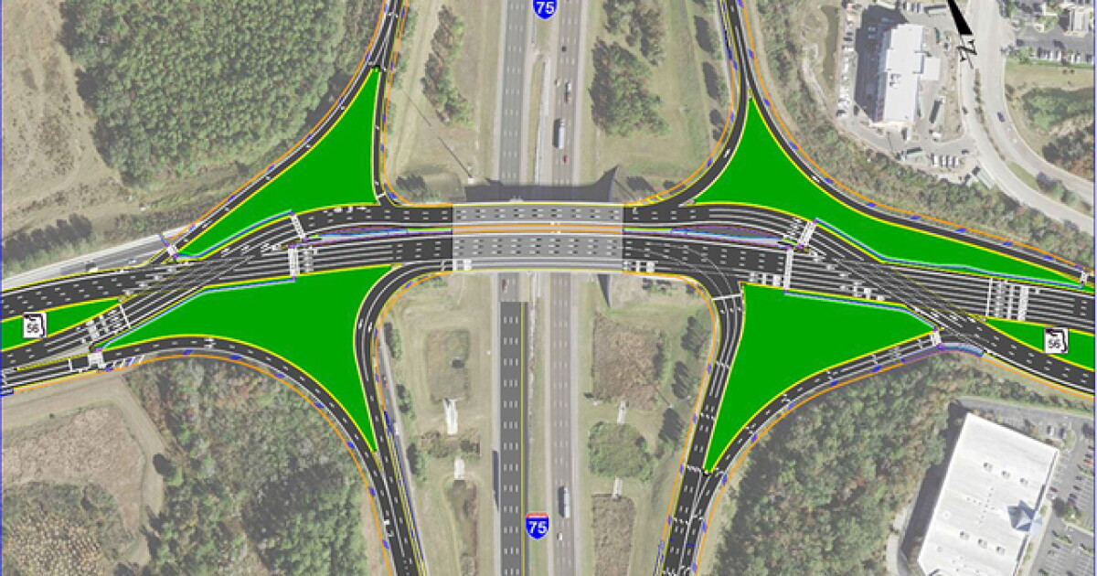Compact Diamond Intersection Diverging Diamond interchange to ease traffic