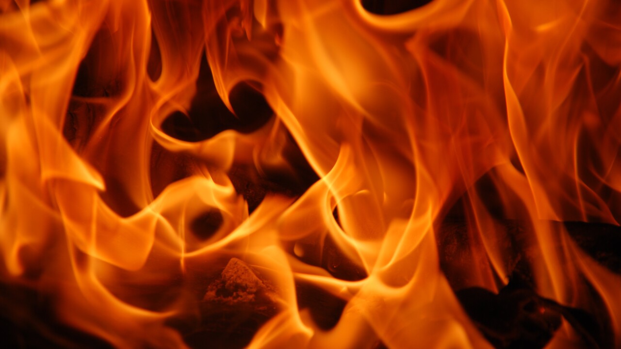 Orange flames burning