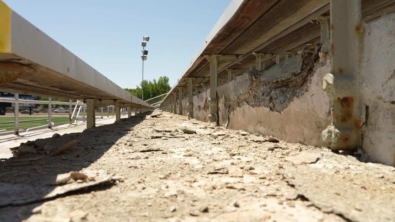 Crumbling bleachers