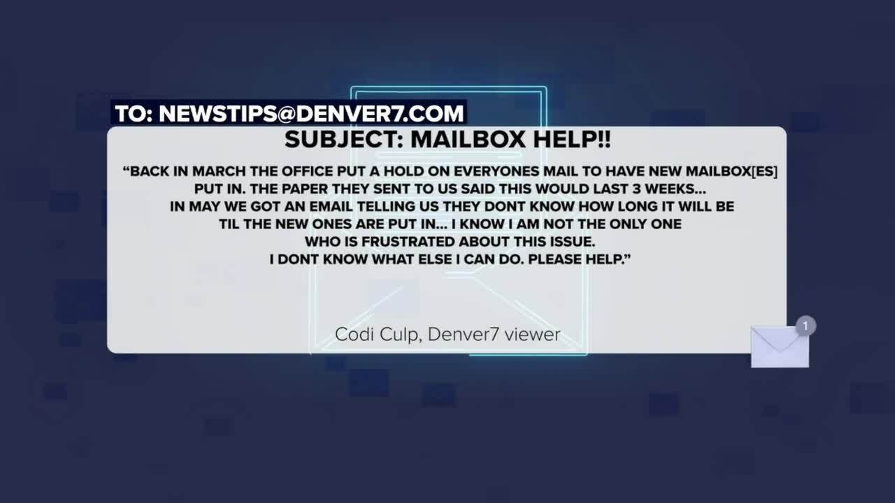 Codi Culp email to Denver7 about Westminster mailboxes