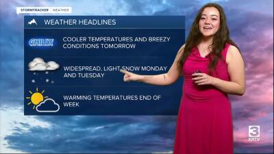 Widespread light snow and cooler temperatures ahead