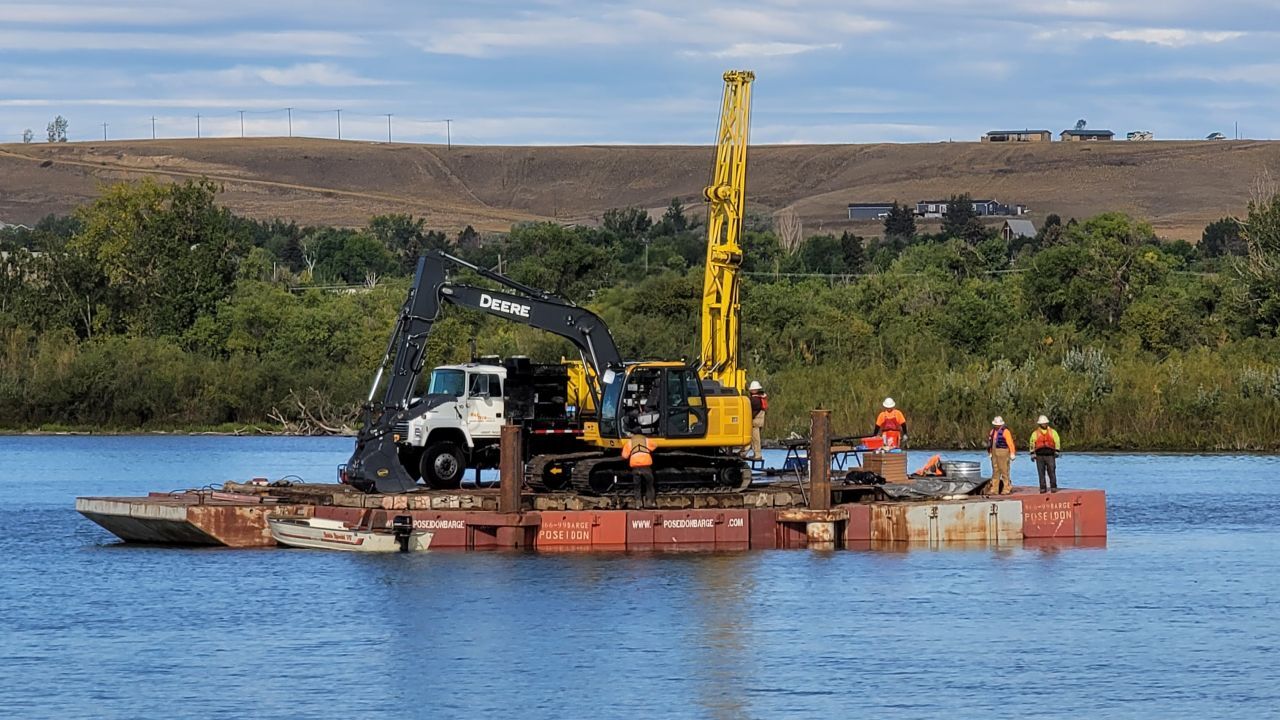 Barge on the Missouri River in Great Falls