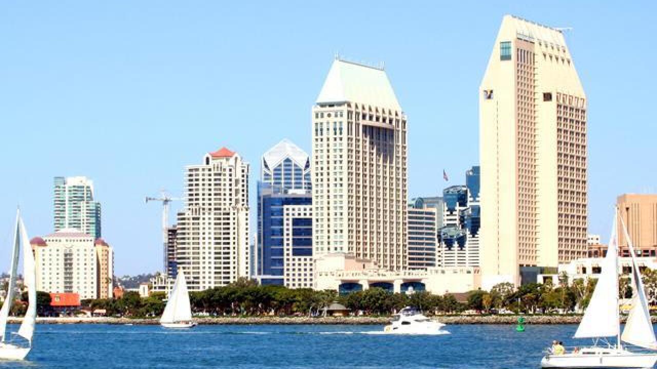 San Diego Skyline Then Now