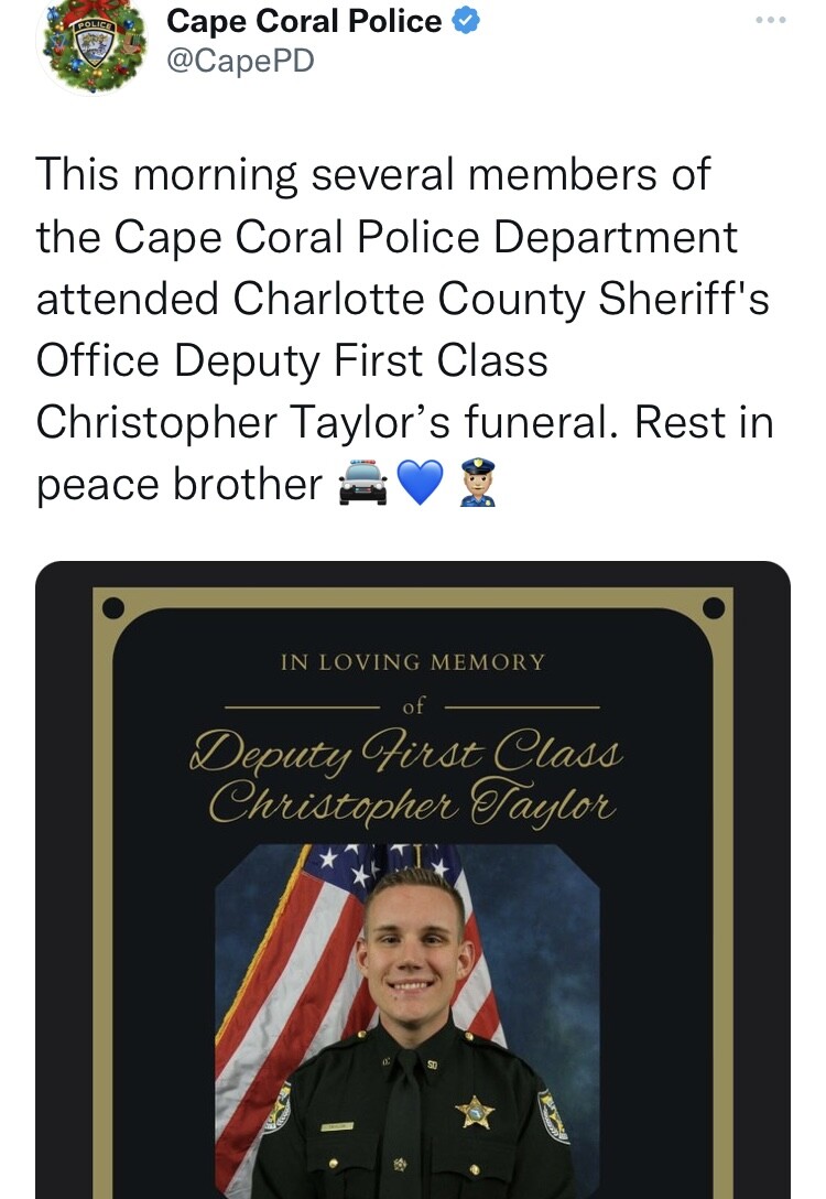 CCPD Tweet for Deputy Taylor