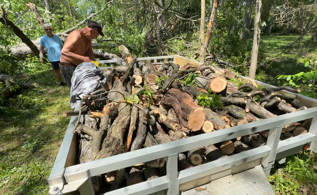 Clearing tree debris