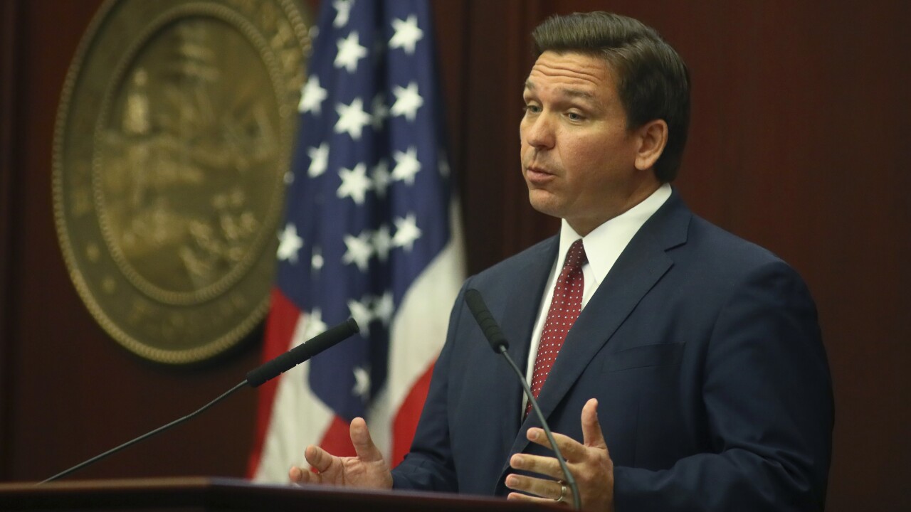 Gov. Ron DeSantis speaks during State of the State address, March 2, 2021