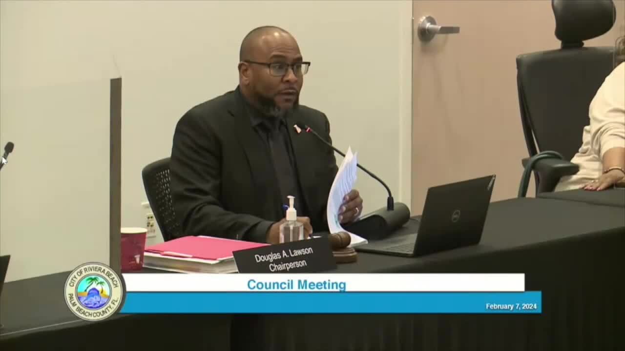 Riviera Beach City Councilman Doug Lawson, Feb. 8, 2024