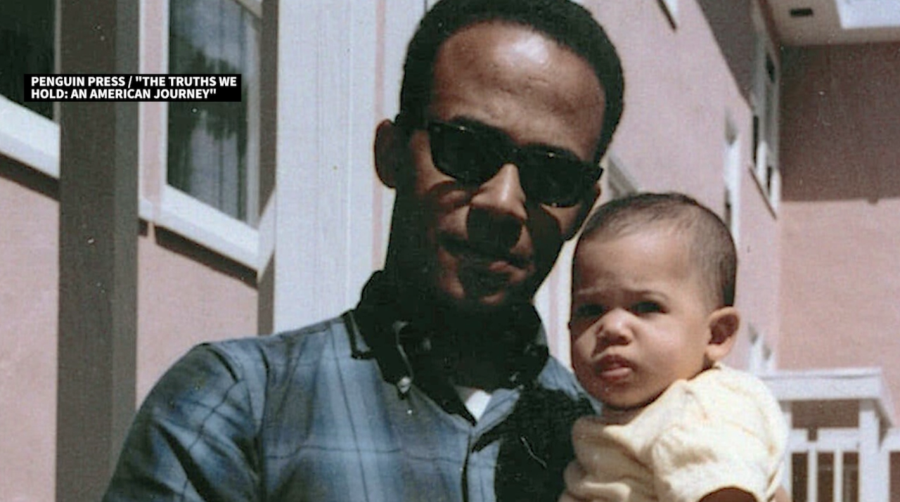 Donald Harris holds his daughter Kamala Harris
