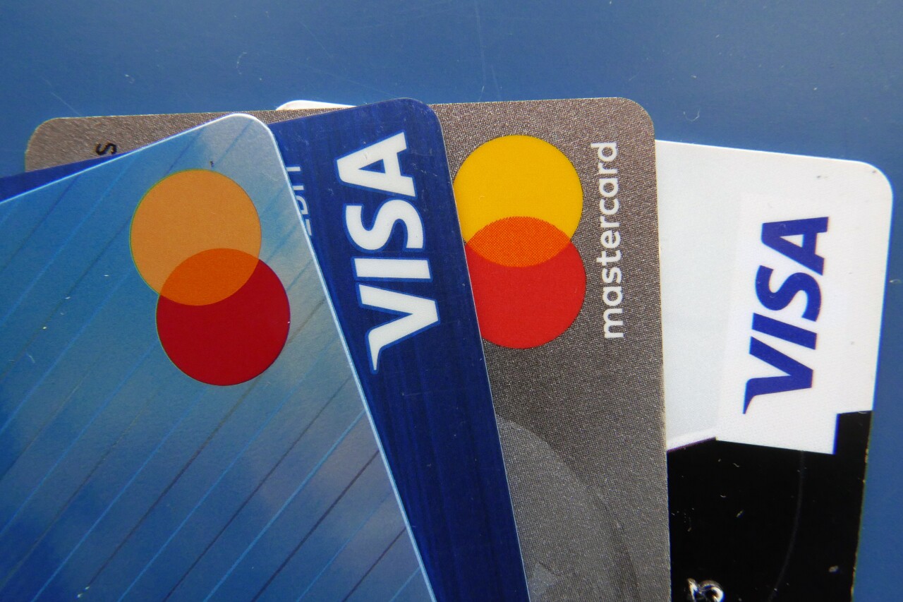 Mastercard and Visa credit cards.