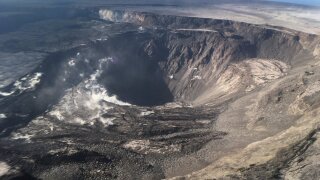 Kīlauea's summit in Hawaii on August 2, 2018