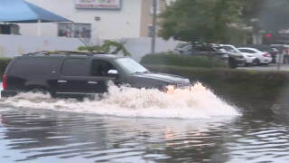 Flooding at California and Savona boulevards in Port St. Lucie in October 2026.