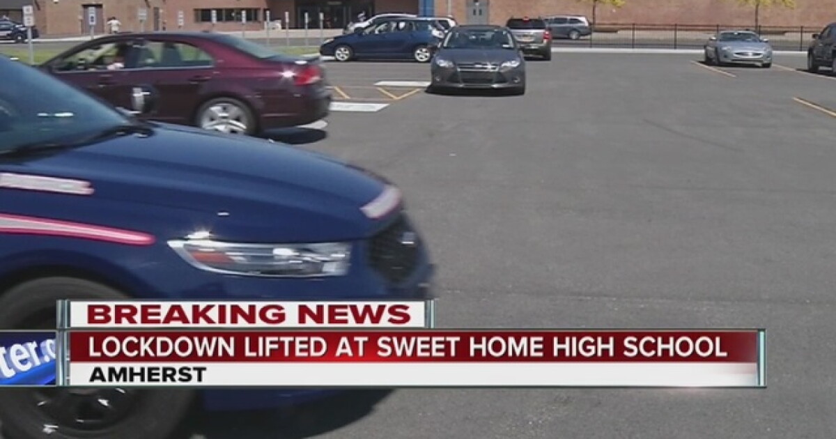 Police cruisers surround Sweet Home High School