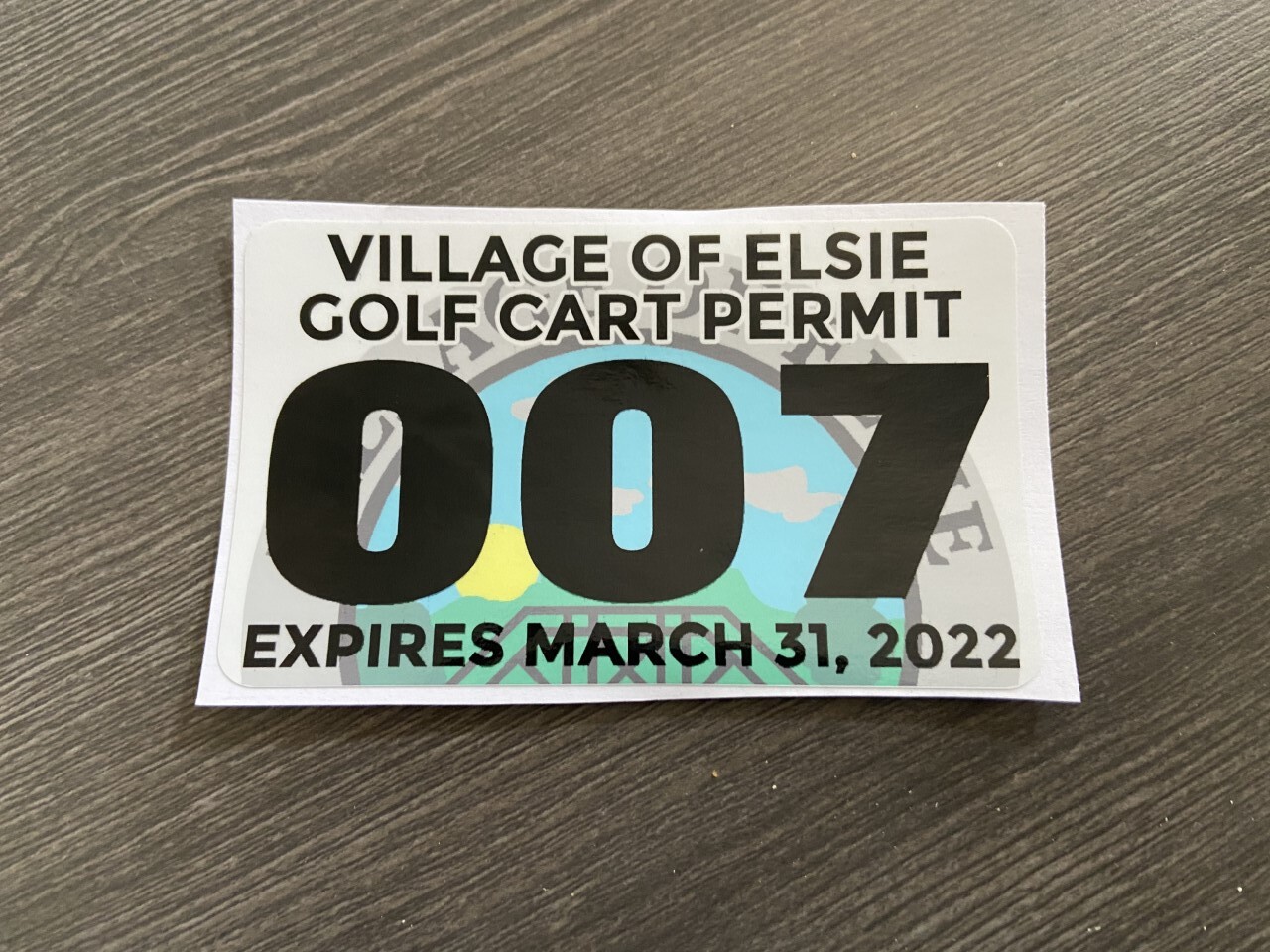 Registration Sticker