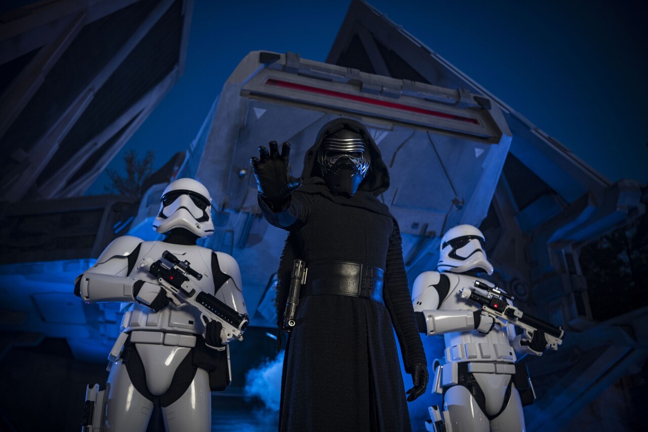 Kylo Ren and Stormtroopers in Star Wars: Galaxy's Edge