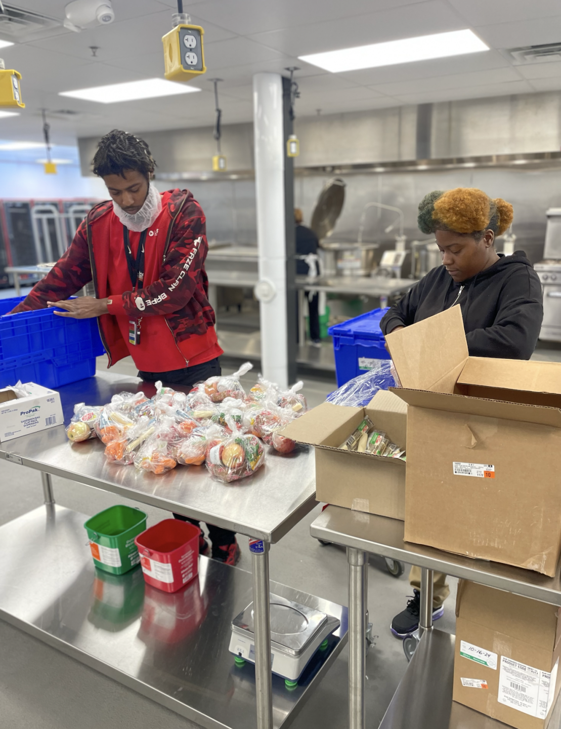 CFI Workers Packing Up food