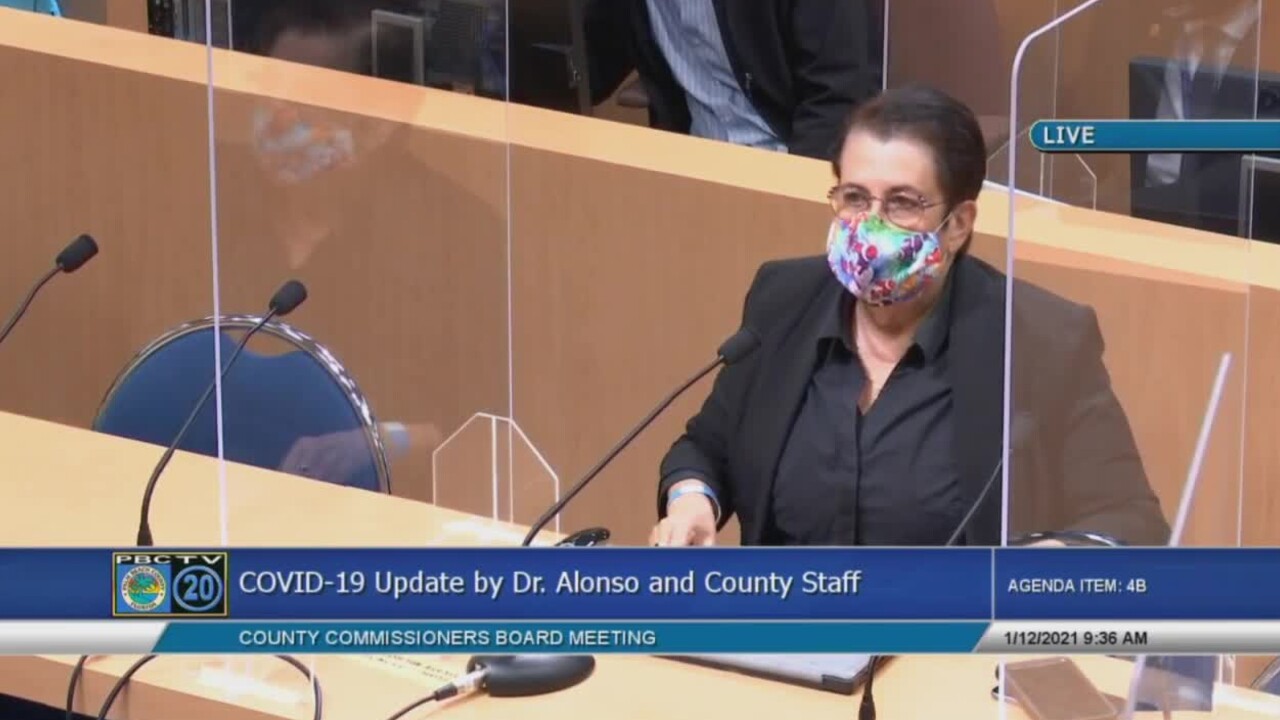 Palm Beach County health director Dr. Alina Alonso addresses county commissioners on Jan. 12, 2021.jpg