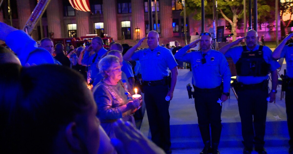 Kansas City, Kansas, community holds memorial vigil for fallen officer