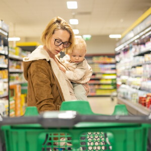 Mom shopping supermarket
