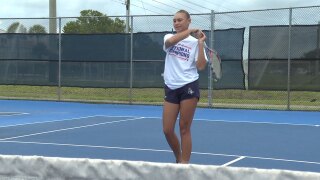 Keiser University senior tennis player Violet Apisah. 